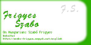frigyes szabo business card